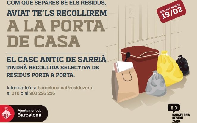 Sarrià Barcelona’s historic district starts organic waste’s  separate collection  with Mater-Bi bags
